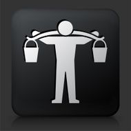 Black Square Button with Carrying Buckets