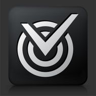 Black Square Button with Check Mark