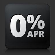 Black Square Button with 0 APR Icon N2