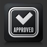 Black Square Button with Approved Sign