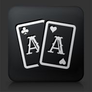 Black Square Button with Cards
