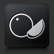 Black Square Button with Fruit Icon