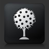 Black Square Button with Fruit Tree Icon