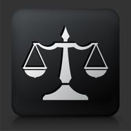 Black Square Button with Justice Balance Icon N5