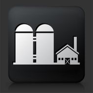 Black Square Button with Farming Building Icon