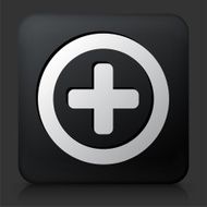 Black Square Button with Add Icon