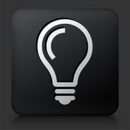 Black Square Button with Lightbulb Idea