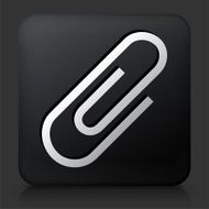 Black Square Button with Paper Clip