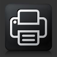 Black Square Button with Printer Icon N5