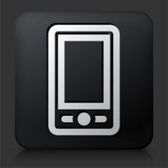 Black Square Button with Telephone Icon N3