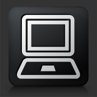 Black Square Button with Computer Icon