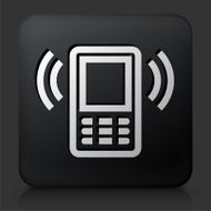 Black Square Button with Telephone Icon N4
