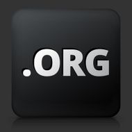 Black Square Button with org