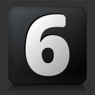 Black Square Button with Number Six