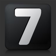 Black Square Button with Number Seven