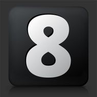 Black Square Button with Number Eight
