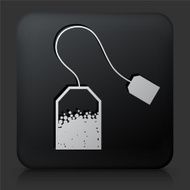 Black Square Button with Tea Icon N3