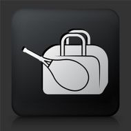 Black Square Button with Tennis Icon N2
