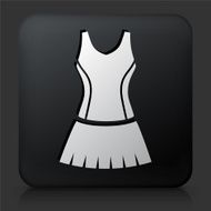 Black Square Button with Tennis Outfit Icon N3