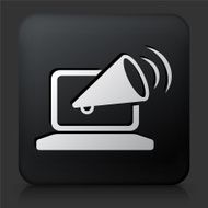 Black Square Button with Online Protest Icon