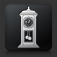 Black Square Button with Antique Clock N5