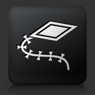 Black Square Button with Kite