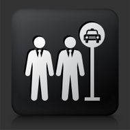 Black Square Button with Taxi Stop