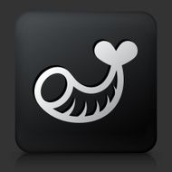 Black Square Button with Shrimp Icon