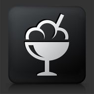 Black Square Button with Icecream