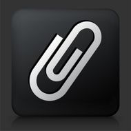 Black Square Button with Paper Clip N2