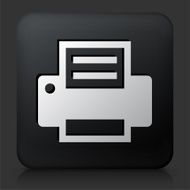 Black Square Button with Printer
