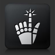 Black Square Button with Robot