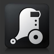 Black Square Button with Traveling Robot