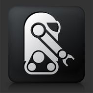 Black Square Button with Traveling Robot N2