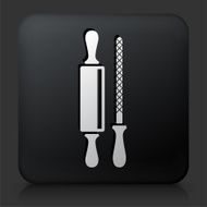 Black Square Button with Roller and Sharpener
