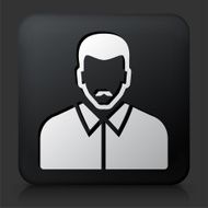 Black Square Button with Male Face Icon N52