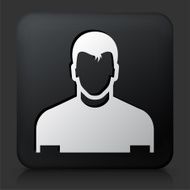 Black Square Button with Male Face Icon N55