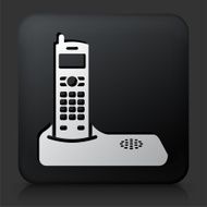 Black Square Button with Home Phone Icon N8