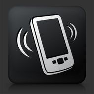 Black Square Button with Touchscreen Phone Icon N4