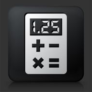 Black Square Button with Calculator Icon