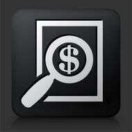 Black Square Button with Money Searching