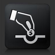 Black Square Button with Coin Paying