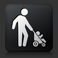 Black Square Button with Father &amp; Baby N2