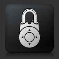 Black Square Button with Security Lock Icon N26
