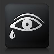 Black Square Button with Eye Tear