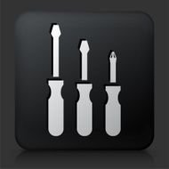 Black Square Button with Screw Driver Icon