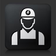 Black Square Button with Electrician