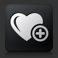 Black Square Button with Favorite Icon