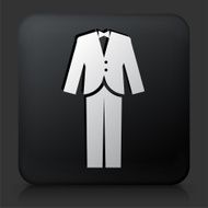 Black Square Button with Tuxedo