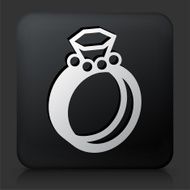 Black Square Button with Wedding Rings N2